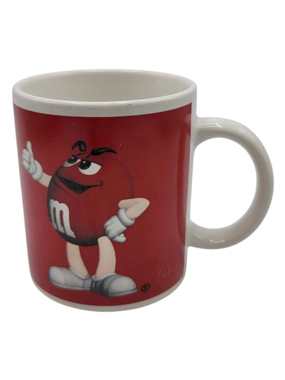 M&M Angry Red Coffee Mug 10oz Candy Ceramic Handle Cyrk Collectible Vintage